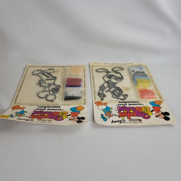 Vtg Makit & Bakit Mickey Mouse Donald Duck Suncatcher Kit - Picture 12 of 13